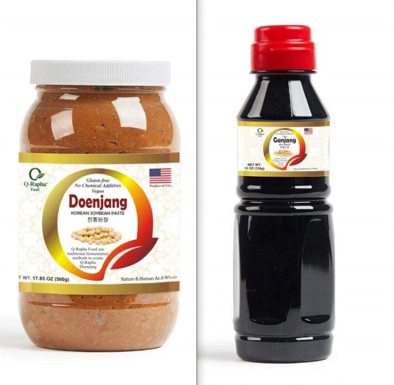 Korean Doenjang 17.9oz & Ganjang 12.0oz - Essential Bundle | Q-Rapha