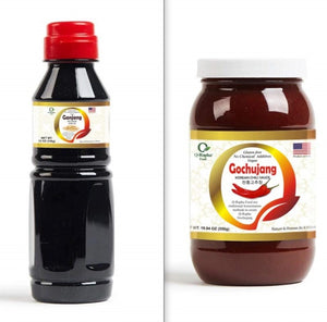 Korean Gochujang 19.9oz & Ganjang 12.0oz - Essential Bundle | Q-Rapha